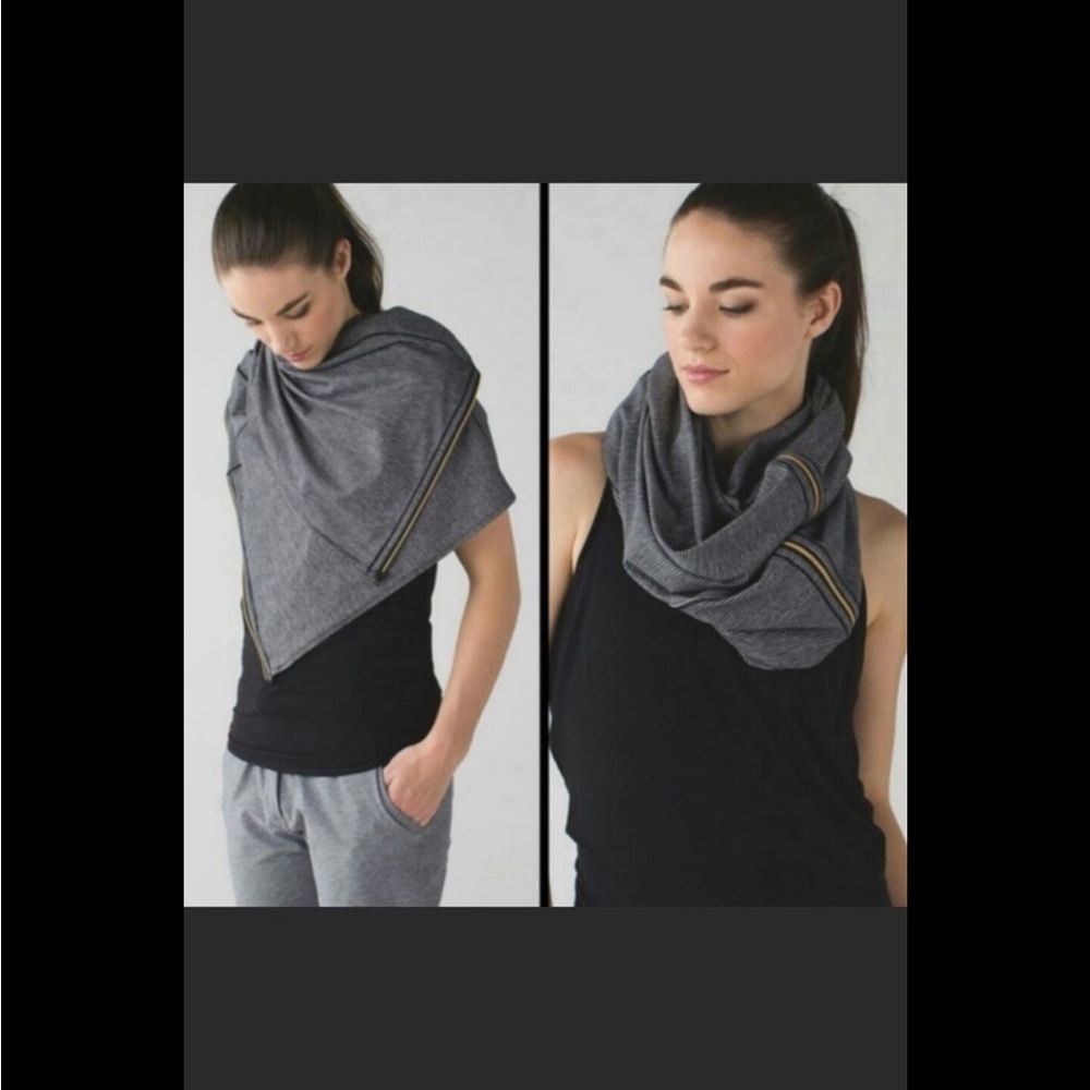 Lululemon Tonka Stripe Heathered Slate Black Scarf